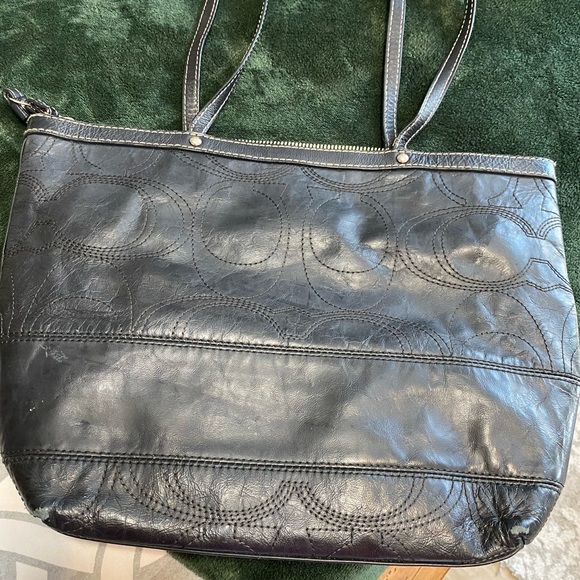 Pretty black Coach purse.  Little worn. - Picture 2 of 3